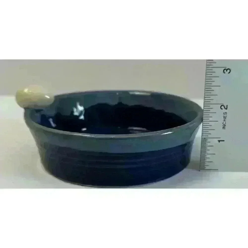 Tumbleweed Pottery-Light/Dark Blue & Tan Egg-5.5” Pottery Bowl trinket dish